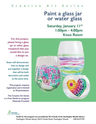 Poster for paint a glass jar or water glass