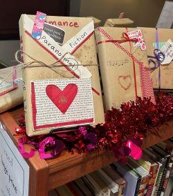 Photo of wrapped books.