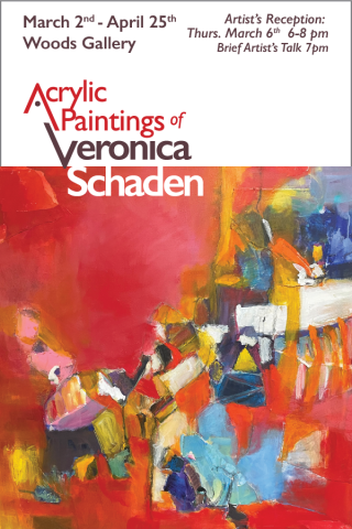 red painting on event postcard
