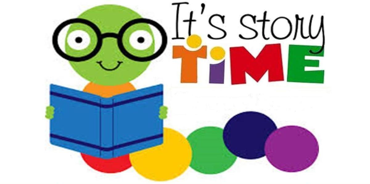 Colorful bookworm reading a picture book