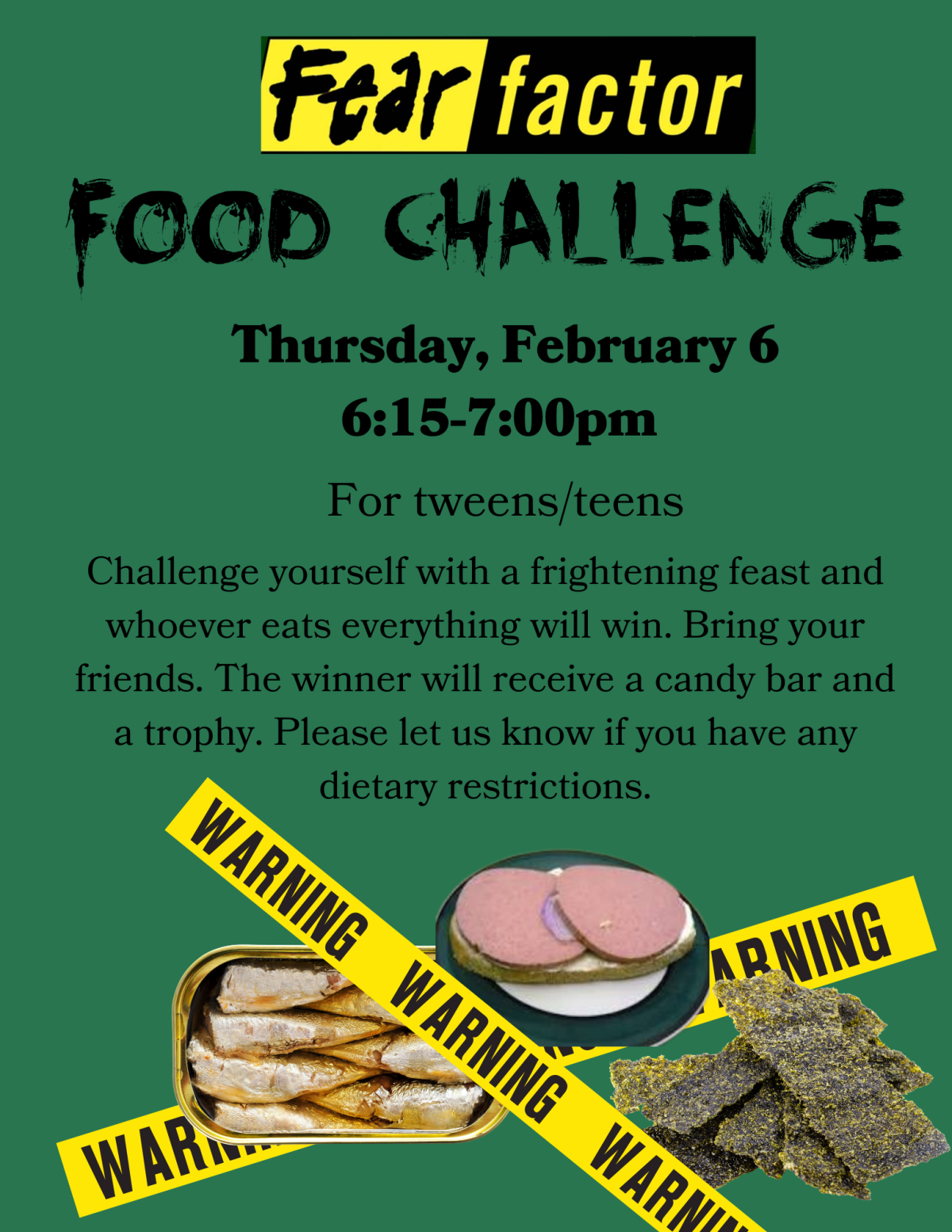 Poster For Fear Factor Food Challenge