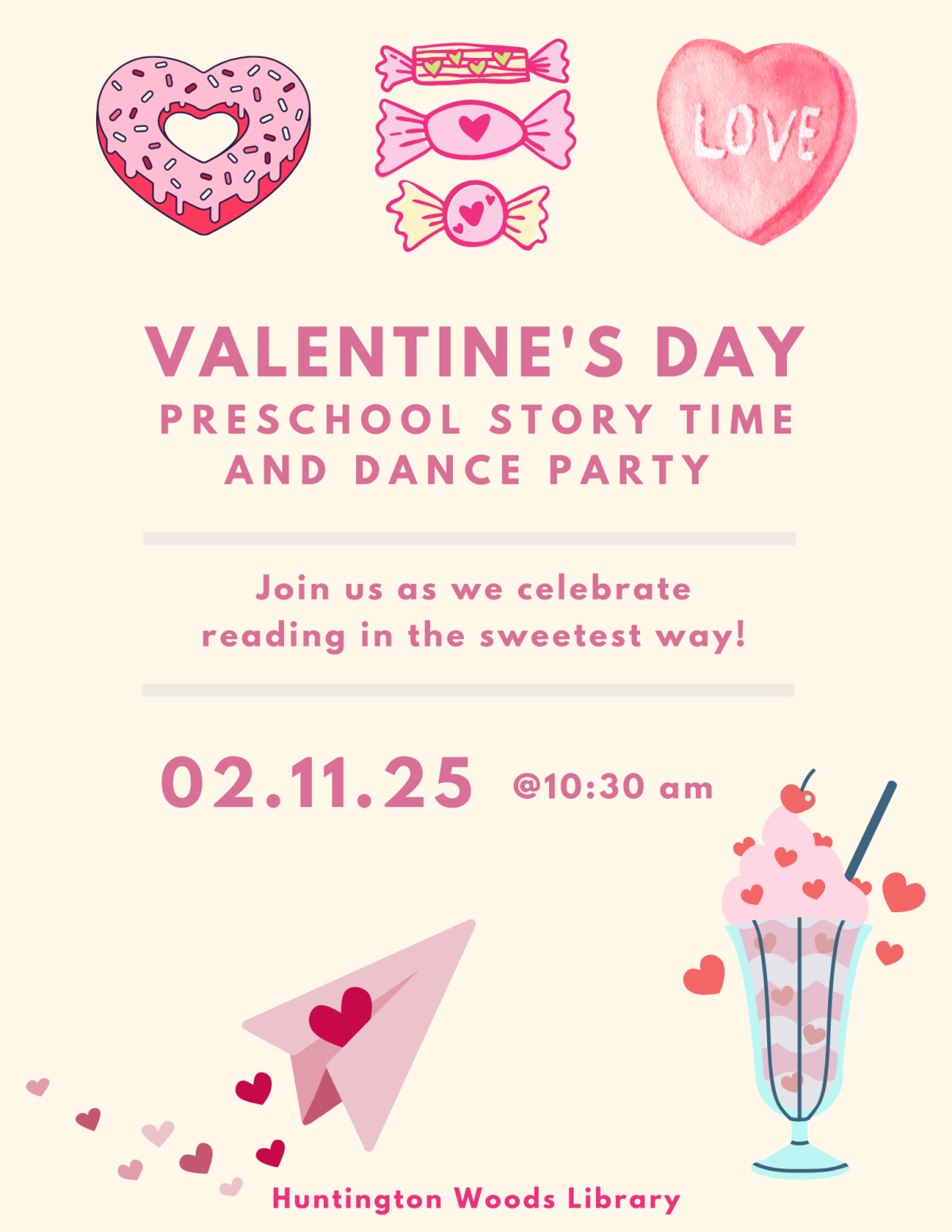 Poster For Valentines Story Time Dance Party