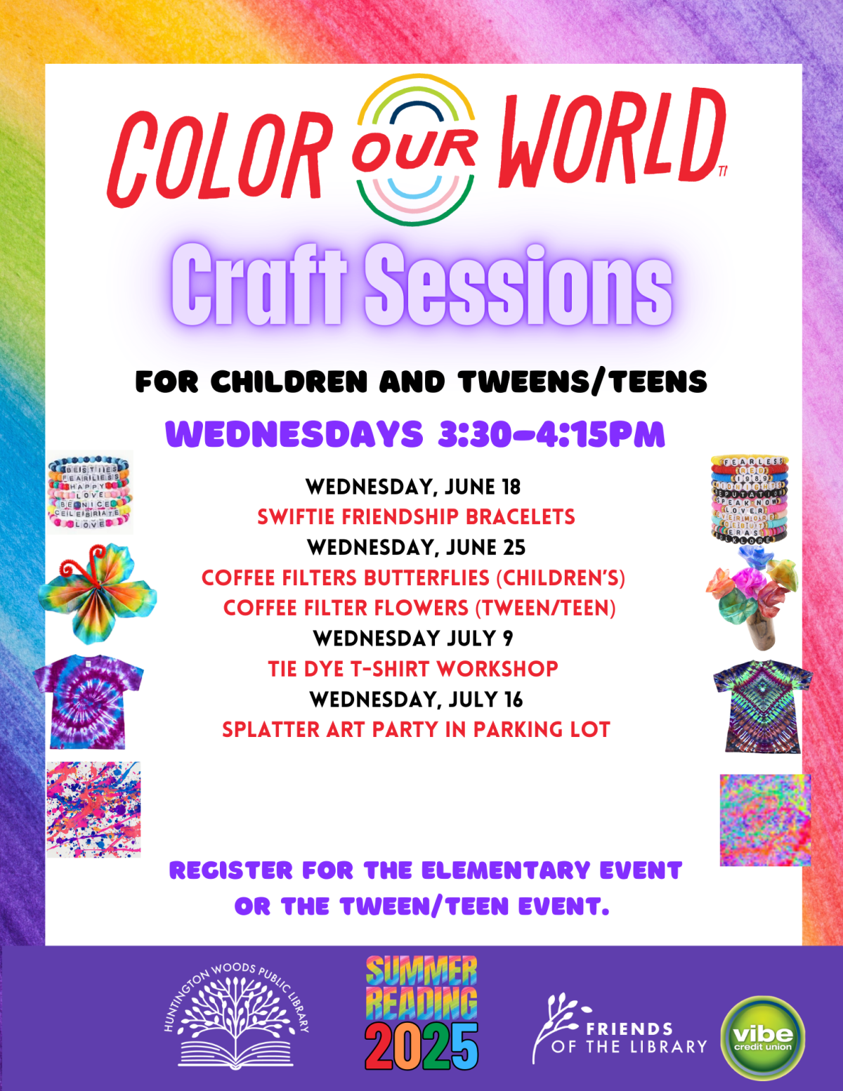 Flyer for Summer Craft events 